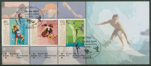 Bund 2020 Sporthilfe Heftchenblatt ungefaltet! H-Bl. 56 ESST gestempelt