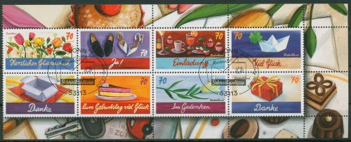 Bund 2018 Grußmarken Heftchenblatt ungefaltet! H-Bl. 53 ESST gestempelt