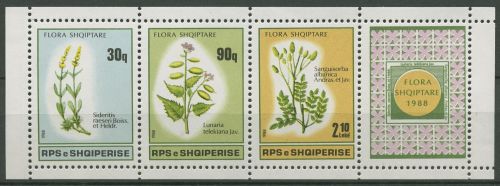 Albanien 1988 Pflanzen Heftchenblatt H.-Blatt 3 postfrisch (C61201)