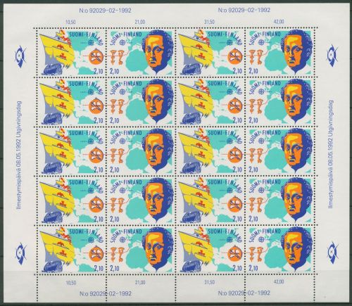 Finnland 1992 Europa CEPT Entdeckung Amerikas 1178/79 ZD-Bogen postfri.(SG61214)