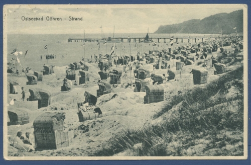 Göhren Ostseebad Insel Rügen Strand, gelaufen 1930 (AK925)