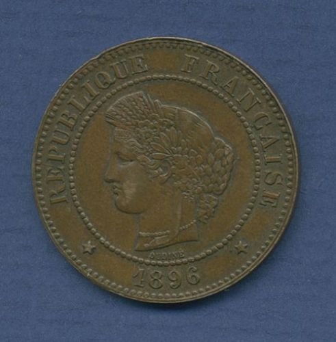 Frankreich 5 Centimes 1896 A, Marianne, KM 821.1 vz+ (m3344)