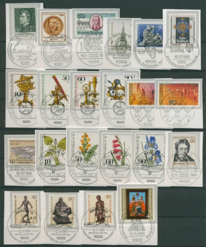 Berlin 1981 kompletter Jahrgang auf Kärtchen mit ESST (SG21408)