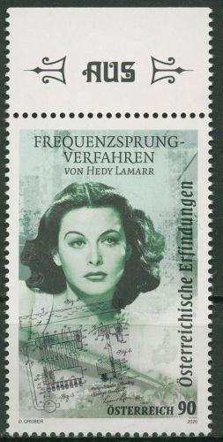 Österreich 2020 Frequenzsprungverfahren Hedy Lamarr 3501 mit Rand postfrisch