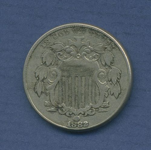 USA Nickel 5 Cents Shield Nickel 1882, KM 97 sehr schön (m3367)