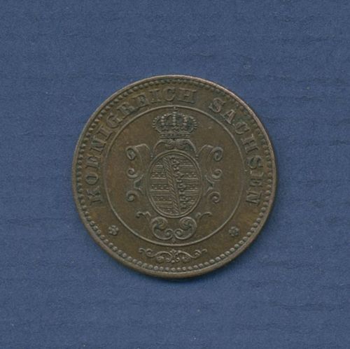 Sachsen 1 Pfennig 1863, König Johann, J 121 vz+ (m3360)