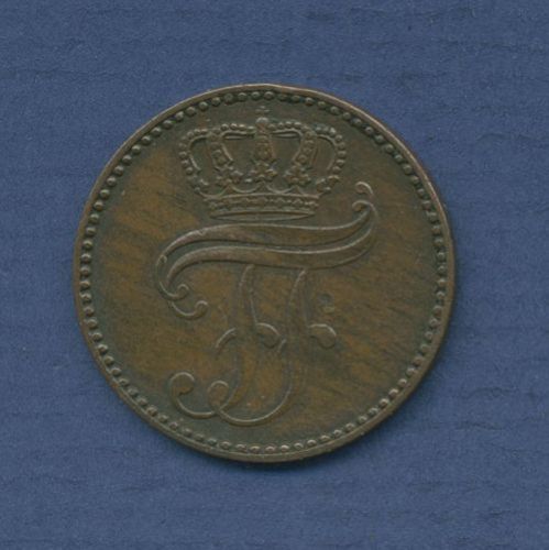 Mecklenburg-Schwerin 3 Pfennige 1861 A, Friedrich Franz II., J 56 vz (m3359)