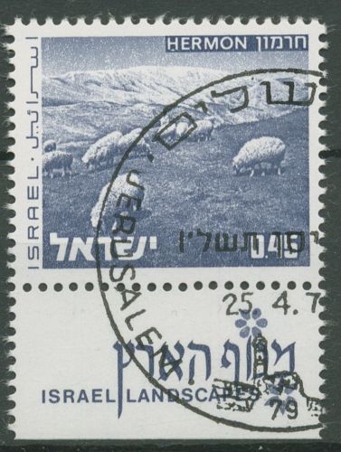 Israel 1971 Landschaften Berg Hermon 530 y mit Tab gestempelt