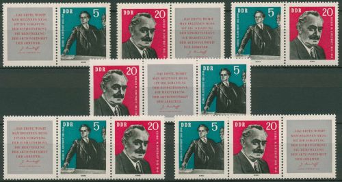 DDR 1962 Georgi M. Dimitrow 893/94 ZD alle Kombinationen postfrisch (SG31145)