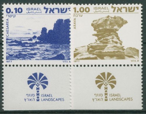 Israel 1977 Landschaften Salzformation 719/20 mit Tab postfrisch