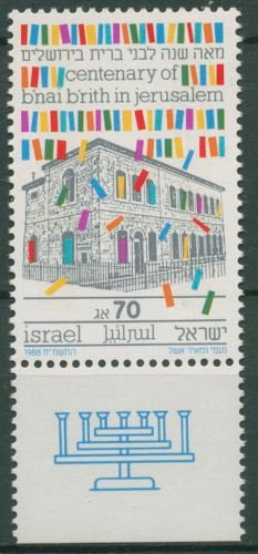 Israel 1988 Jüdische Organisation "B´nai B´rith" 1102 mit Tab postfrisch