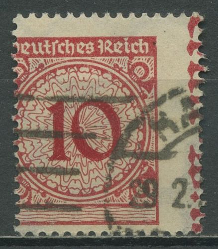 Deutsches Reich 1923 Korbdeckelmuster, stark dezentriert 340 Pa gestempelt