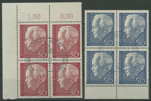 Bund 1967 Bundespräsident Heinrich Lübke 542/43 4er-Block gestempelt (R19867)