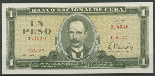 Kuba 1 Peso 1982, KM 102 b kassenfrisch (K441)