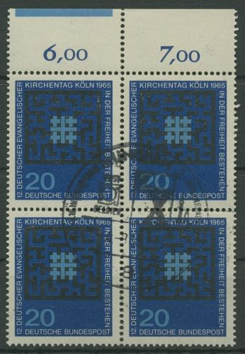 Bund 1965 Evangelischer Kirchentag Köln 480 4er-Block gestempelt (R19885)