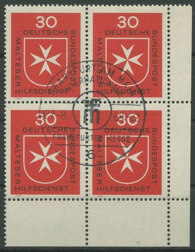 Bund 1969 Malteser Hilfsdienst 600 4er-Block Ecke 4 gestempelt (R19913)