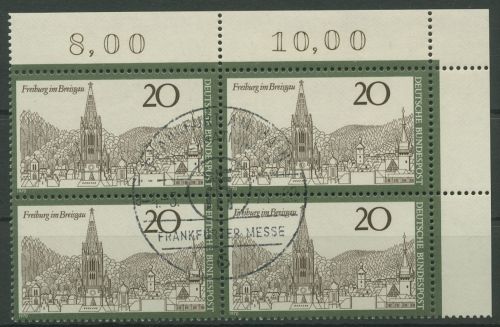 Bund 1970 Freiburg/Breisgau 654 4er-Block Ecke 2 gestempelt (R19919)