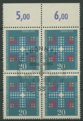 Bund 1970 Katholikentag Trier 648 4er-Block mit ESST (R19940)