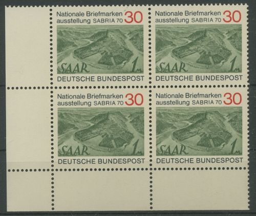 Bund 1970 SABRIA Saarbrücken 619 4er-Block Ecke 3 postfrisch (R80051)