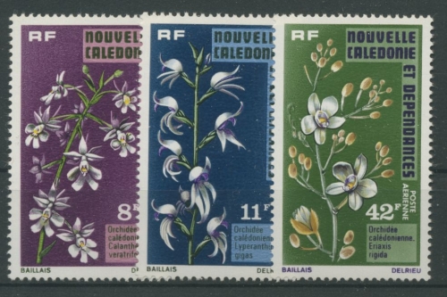Neukaledonien 1975 Orchideen 563/65 postfrisch