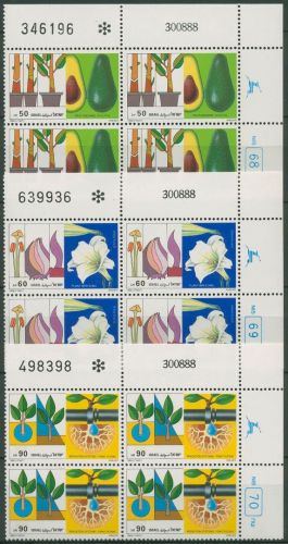 Israel 1988 Landwirtschaft Avocado 1113/15 Plattenblock postfrisch (C61852)
