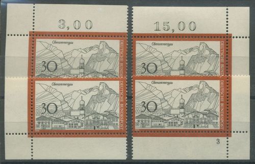 Bund 1970 Fremdenverkehr Oberammergau 622 alle 4 Ecken postfrisch (E212)