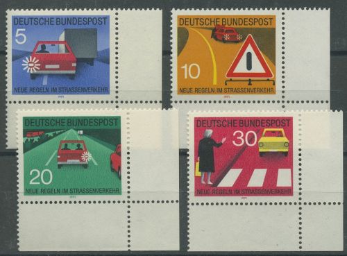 Bund 1971 Regeln im Straßenverkehr 670/73 Ecke 4 unten rechts postfrisch (E246)