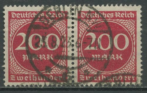 Deutsches Reich 1923 Ziffern im Kreis 269 waagerechtes Paar gestempelt