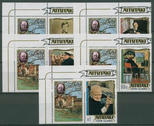 Aitutaki 1974 Sir Winston Churchill 126/30 A mit Zierfeld postfrisch