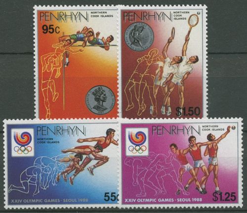Penrhyn 1988 Olympische Spiele Seoul Tennis 483/86 postfrisch