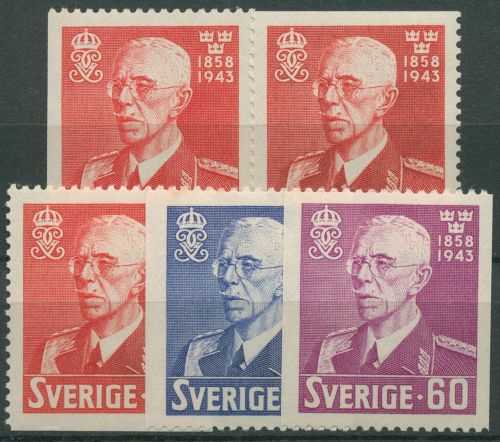 Schweden 1943 König Gustav V. 297/99 postfrisch