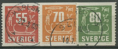 Schweden 1957 Felsenzeichnungen 431/33 gestempelt