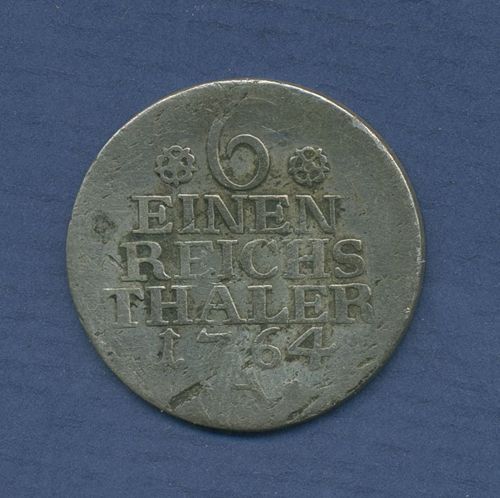 Preußen 1/6 Reichstaler 1764 A, Friedrich II., s/ss (m3595)