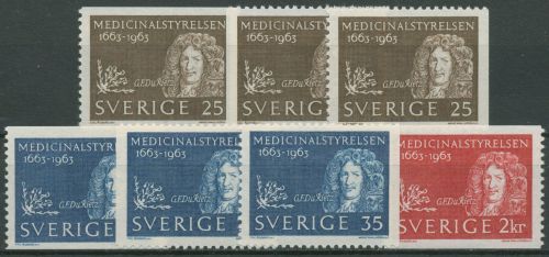 Schweden 1963 Reichsgesundheitsamt Königl. Arzt G.F. Du Rietz 508/10 postfrisch