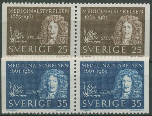 Schweden 1963 Reichsgesundheitsamt G.F. Du Rietz 508/09 Dl/Dr Paare postfrisch