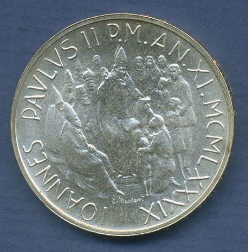 Vatikan 1000 Lire 1989, Papst Johannes Paul II., Silber, KM 219 vz/st (m3580)