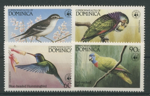 Dominica 1984 WWF Vögel 836/39 postfrisch