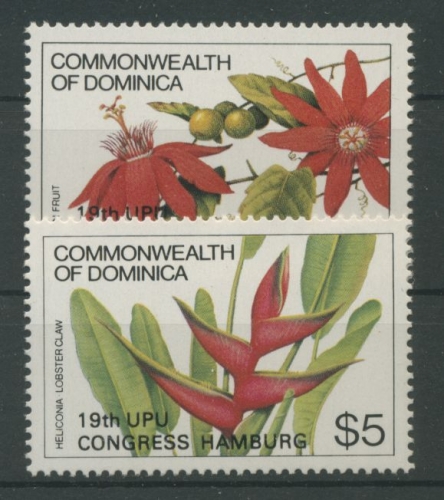 Dominica 1984 Weltpostkongreß Hamburg, Blumen 861/62 postfrisch
