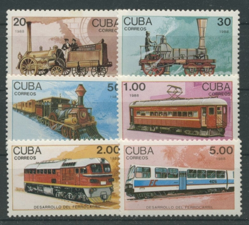 Kuba 1988 Geschichte der Eisenbahn 3221/26 postfrisch