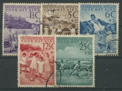 Niederländische Antillen 1951 Jugendwohlfahrt 29/33 gestempelt