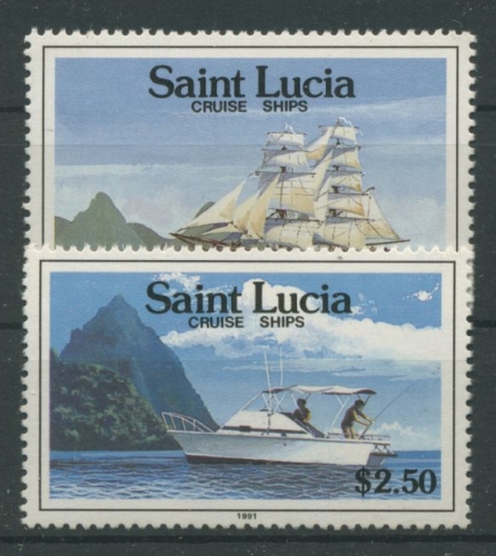 St. Lucia 1991 Kreuzfahrschiffe, Höchstwerte 988/89 postfrisch