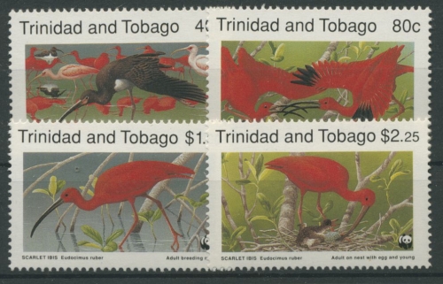 Trinidad und Tobago 1990 WWF Tiere Vögel Rotsichler 596/99 postfrisch