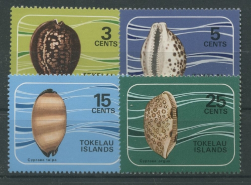 Tokelau-Inseln 1974 Meerestiere Porzellanschnecken 34/37 postfrisch