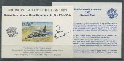 Falkland-Inseln 1983 200 Jahre Luftfahrt Ausstellungblock postfrisch (R26156)