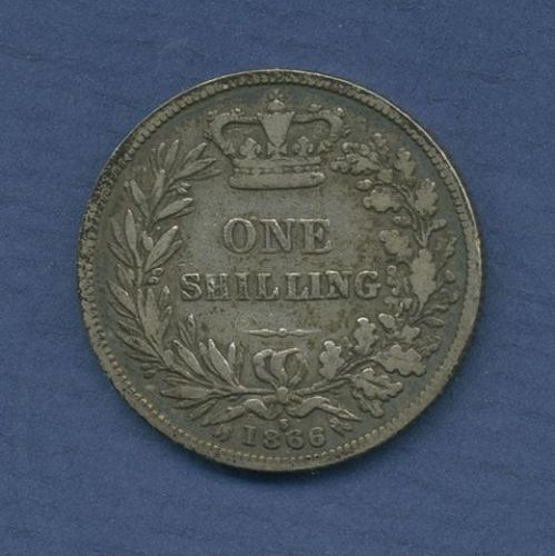 Großbritannien 1 Shilling 1866, Königin Victoria, KM 734.3 ss/s (m3664)