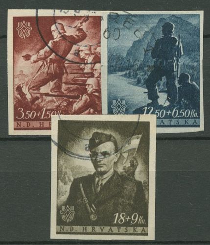 Kroatien 1944 Ustascha-Miliz 158/60 gestempelt
