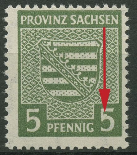 SBZ Provinz Sachsen 1945 Provinzwappen mit Plattenfehler 75 Xa I postfrisch