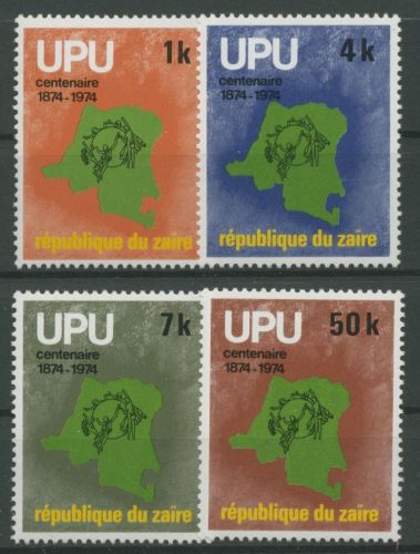Kongo - Zaire 1976 100 Jahre Weltpostverein 532/35 postfrisch