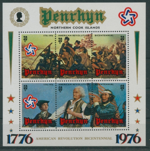 Penrhyn 1976 200 Jahre Unabhängigkeit der USA Block 2 postfrisch (C21739)