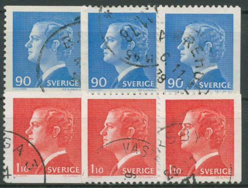 Schweden 1975 König Carl XVI.Gustav 901/02 gestempelt